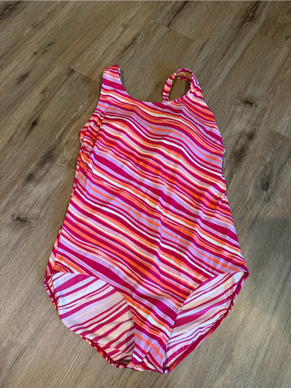 L.L. Bean Pink & White Striped One-Piece